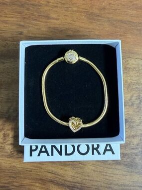 PANDORA MOMENTS SPARKLING CROWN O SNAKE CHAIN BRACELET